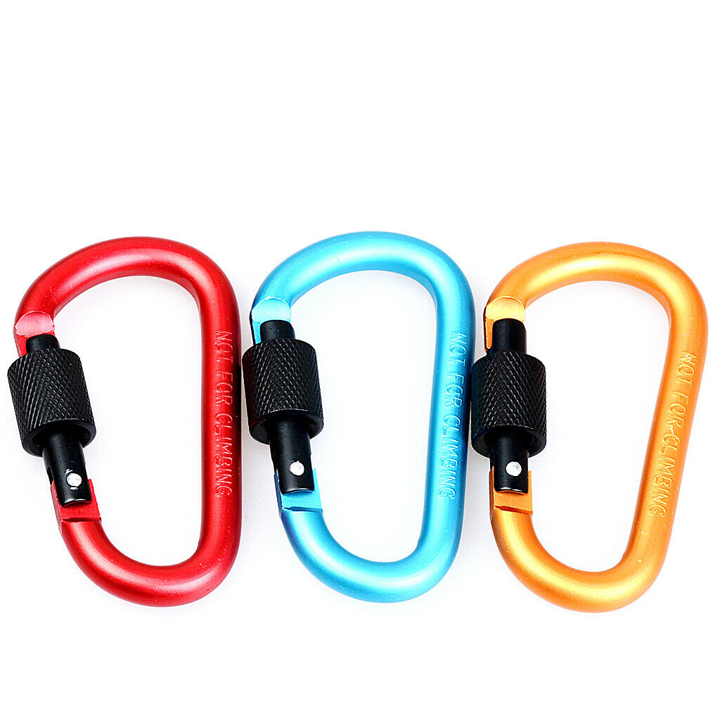 10Pcs D-ring Safty Metal Climbing Carabiner Buckle Snap Spring Clip Keychain