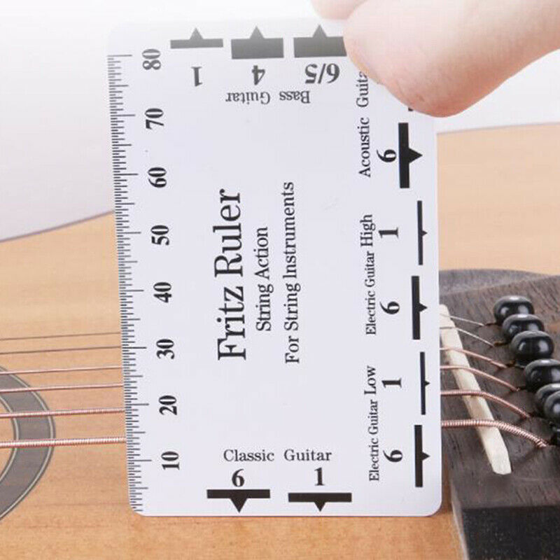 2pcs Guitar String Action Gauge String Pitch Ruler Measuring Tool Guitar .l8