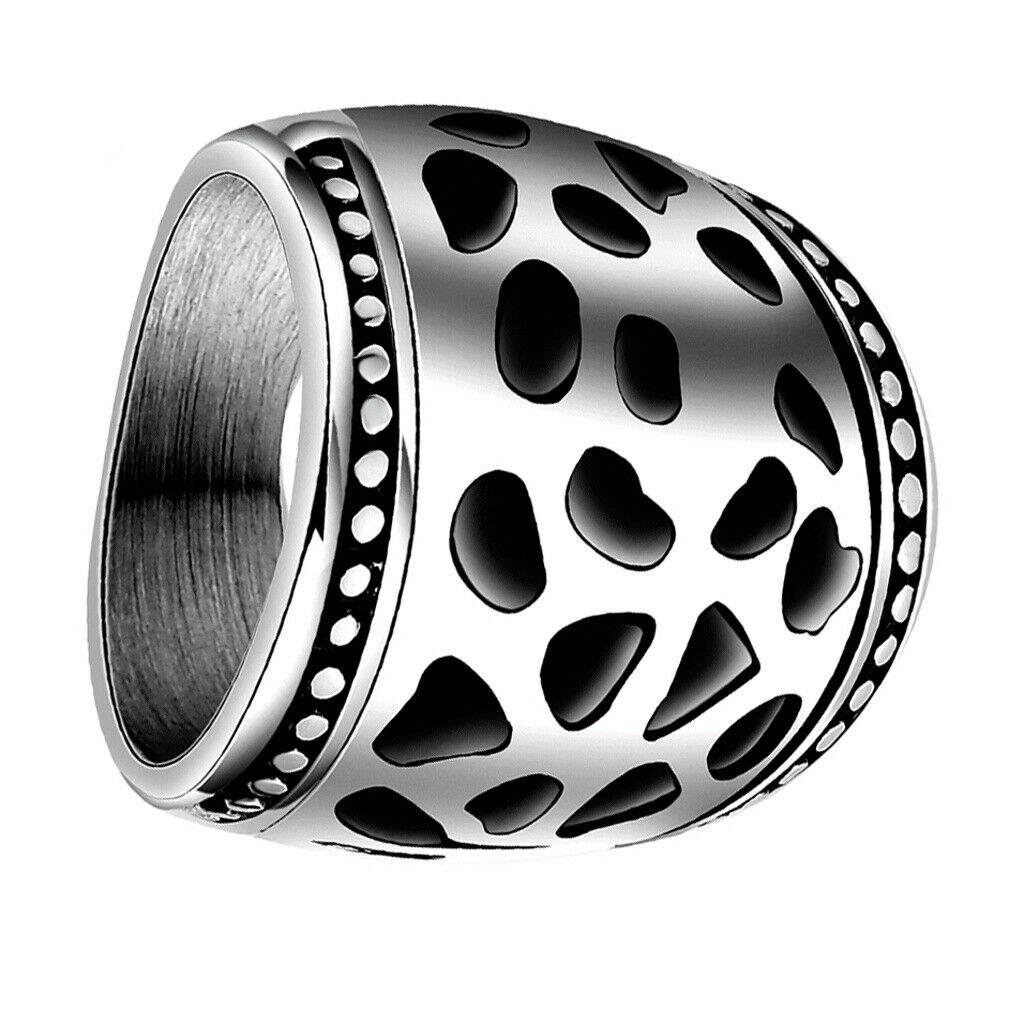 Fashion Hollow Out Retro Punk Finger Wide Ring 316L Steel Color Jewelry US 6