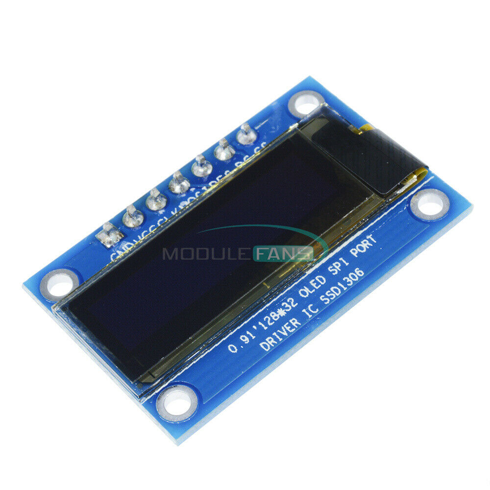 0.91" 128x32 Blue OLED LCD Display Module SPI Interface for Arduino/STM32 /51