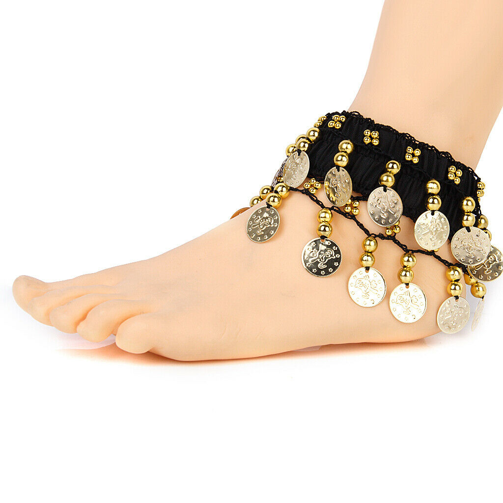 Belly Dance Arm Ankle Cuff Bracelet on Wrist W / 24 Golden Coins -