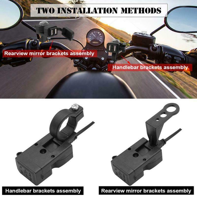 Waterproof 12V-24V Motorbike Motorcycle Handlebar Mirror Power Supply with ON