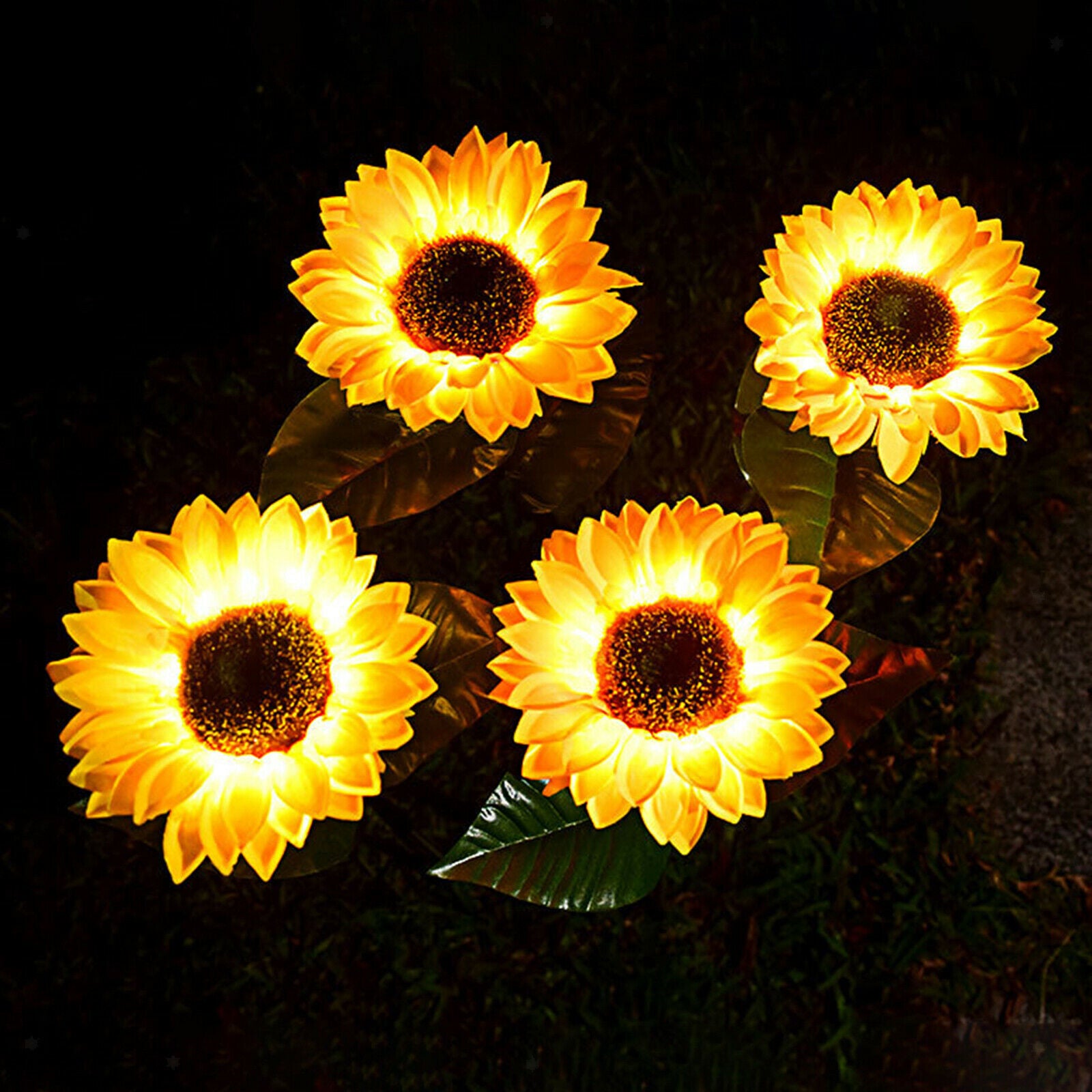 Waterproof Solar Flower-shaped Light Stake Lamp Night Scene Patio for Garden