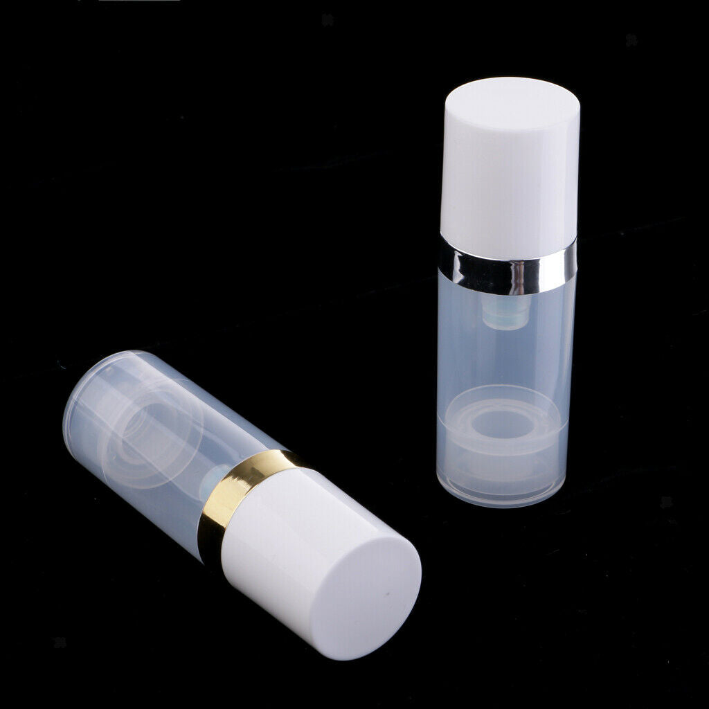 6x 10ml Clear Vacuum Press Pump Bottle Cosmetic Lotions Container Refillable