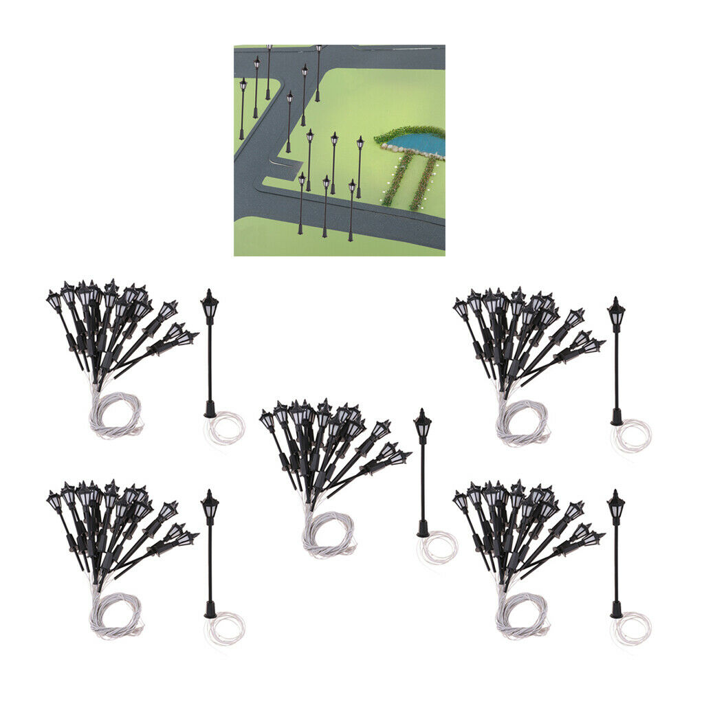 100 Pieces 1/150 Painted Yard LED Lights Lamp for Train Railway Scenery