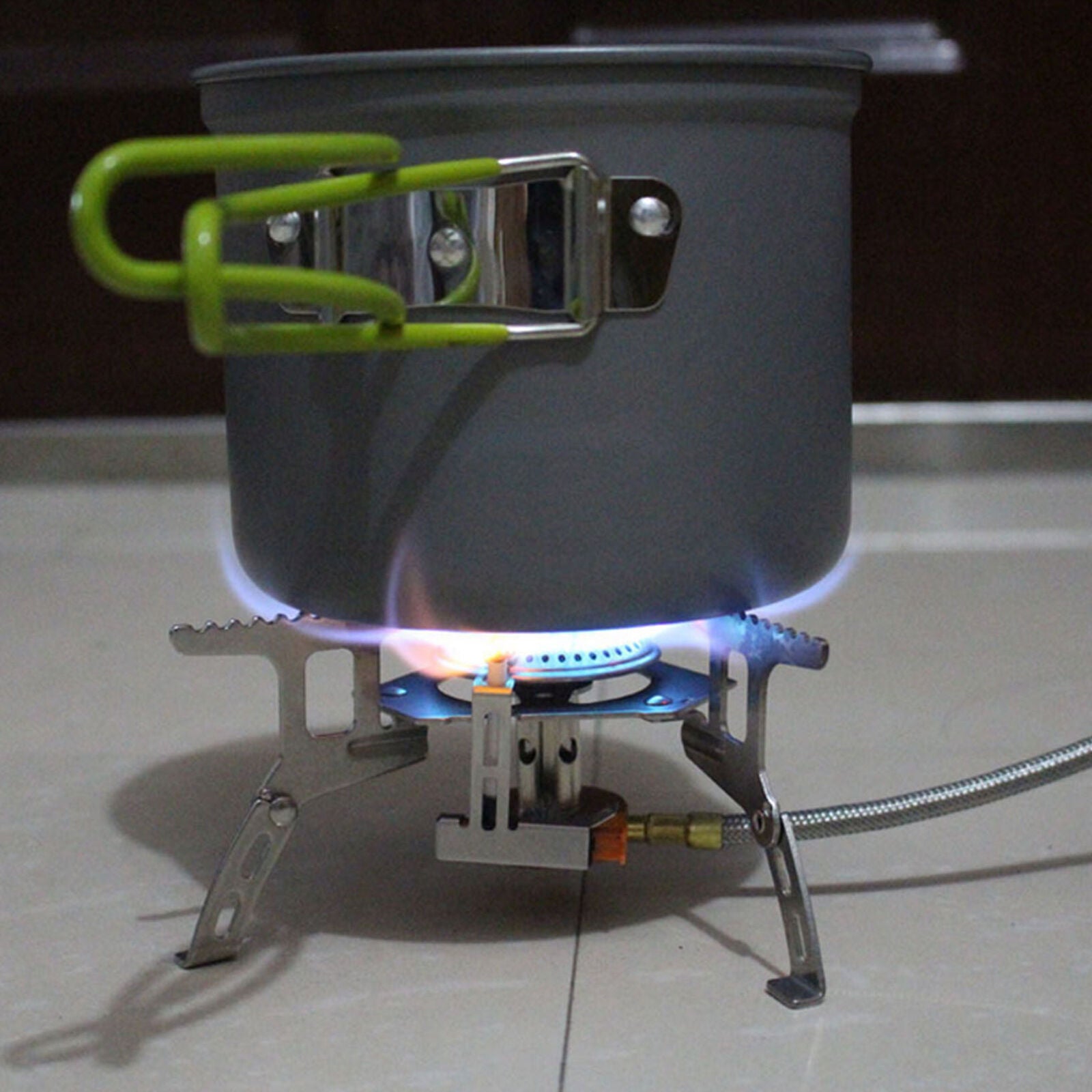 3500W Portable Outdoor Picnic Gas Burner Foldable Camping Mini Steel Stove +Case