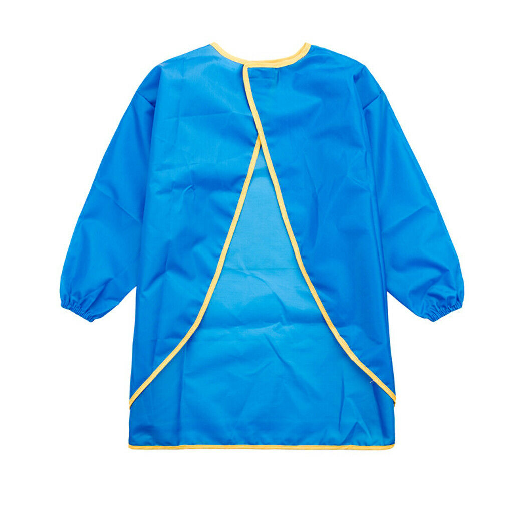 Children Kids Long Sleeve Apron Painting Waterproof Smock Blue M + Orange L