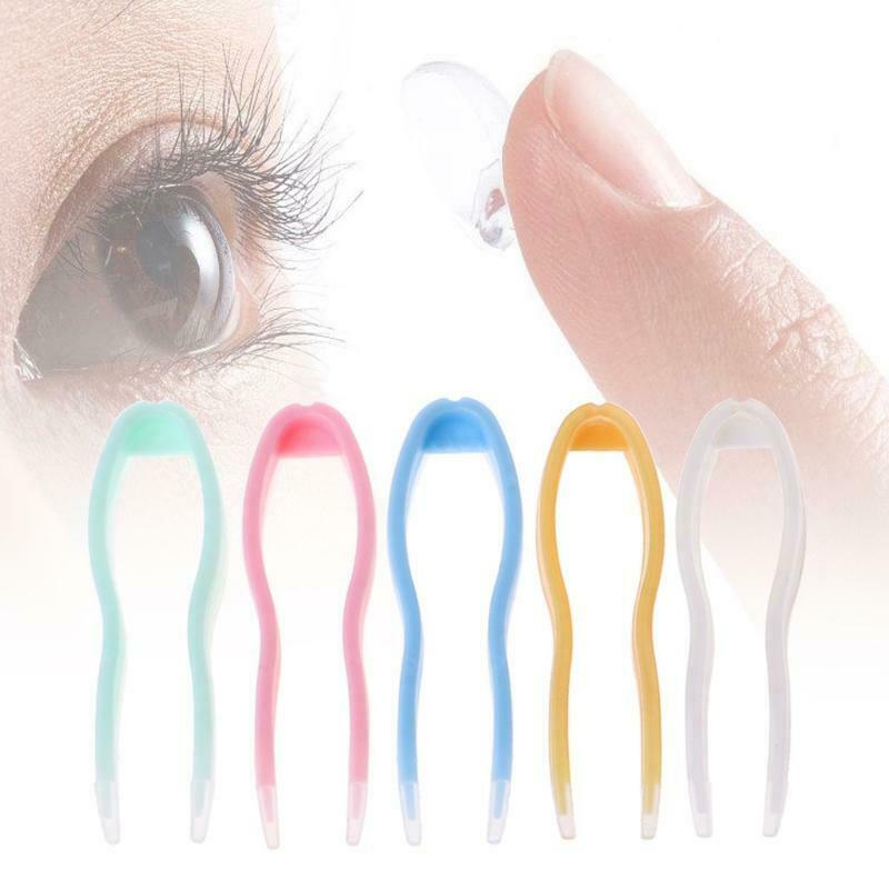 Contact Lens Tweezers Care Travel Clip Clamp Remover Tool Tips Random Color Kit
