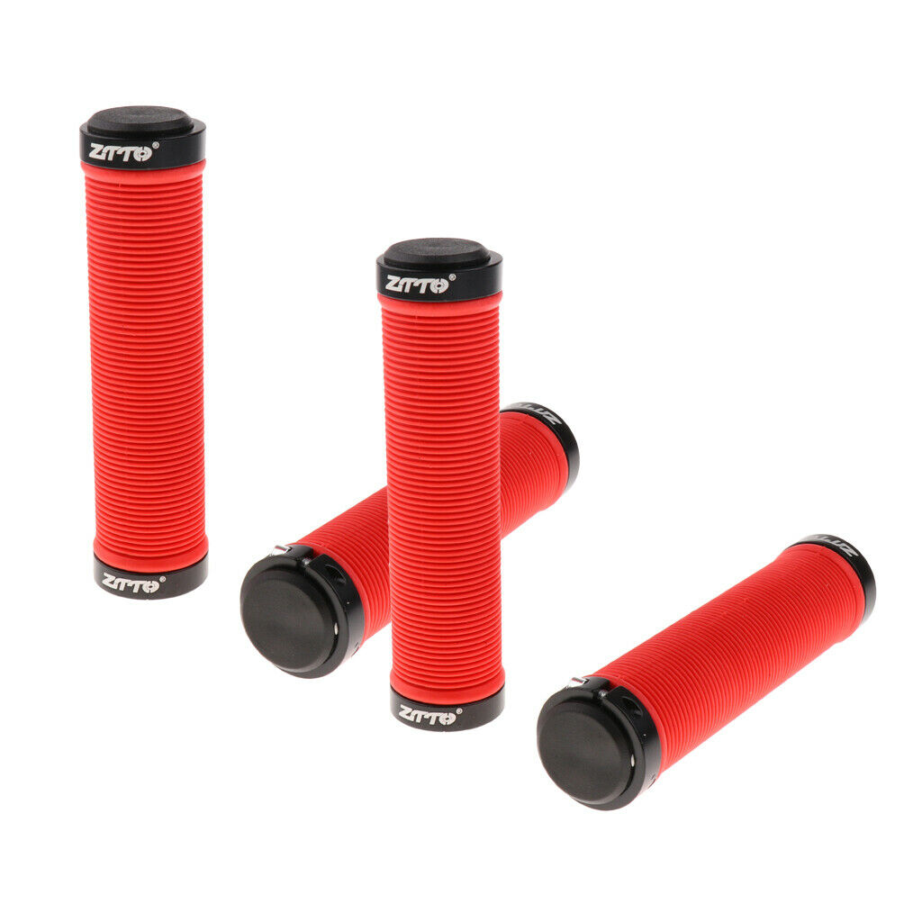 4 Anti-slip Gel  Handlebar Grips MTB BMX Fix Gear Bike Double Lock-on