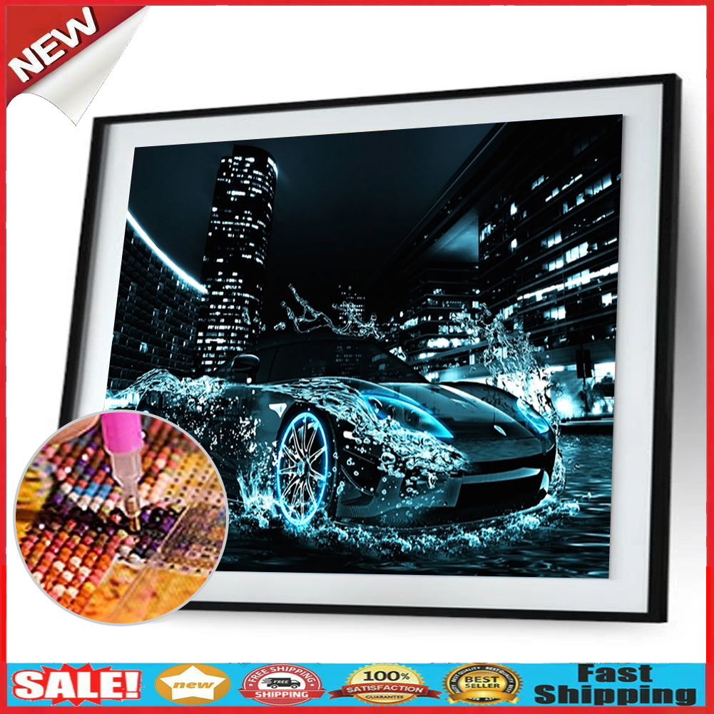 5D DIY Diamond Painting Speed Car Cross Stitch Embroidery Rhinestones Kits @
