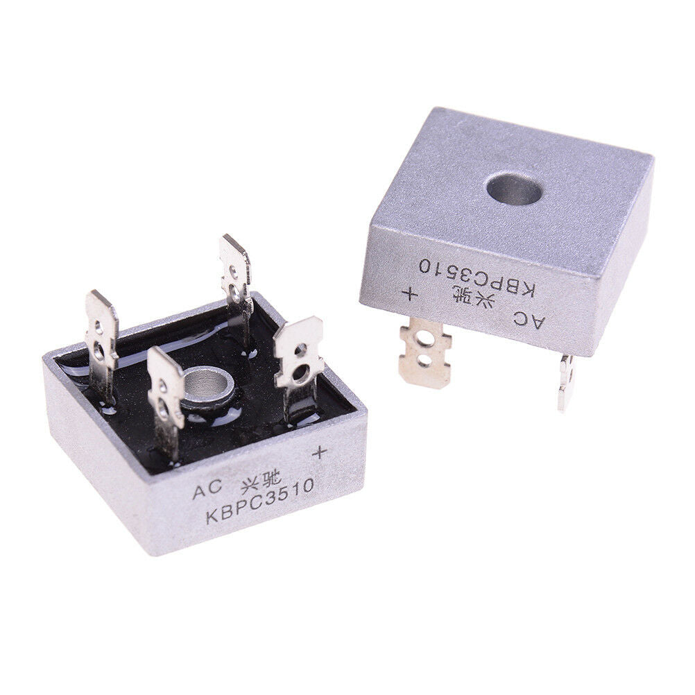 2Pcs bridge rectifier kbpc3510 amp metal case - 1000 volt 35a diode ALUK WF