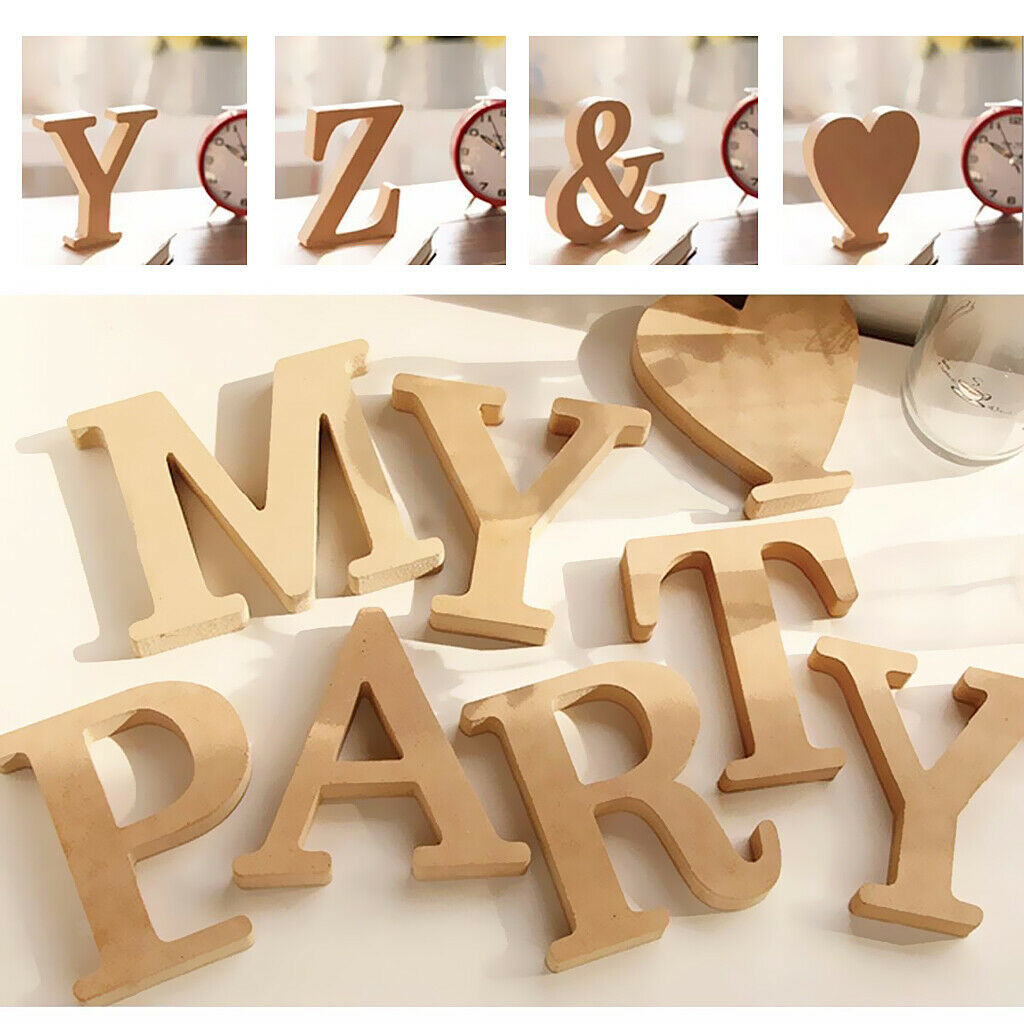 Wooden Alphabet Craft Letter Plaque Wall Hanging Wedding Nursery Decor R