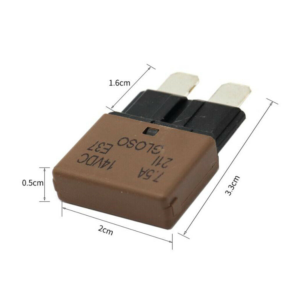 Car Truck Marine Universal Reset Circuit Breaker Blade Fuse 12V/24V 7.5A