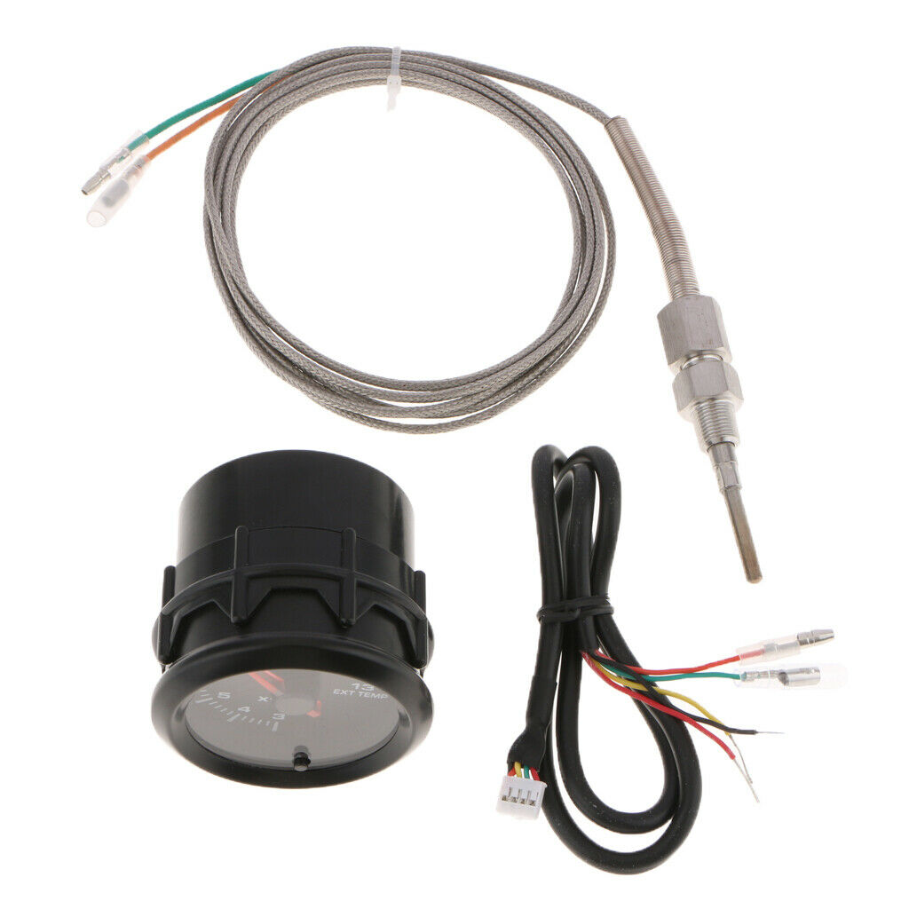2"52mm 7 Color LED Car Exhaust Gas Temp Gauge EXT Meter EGT With Sensor