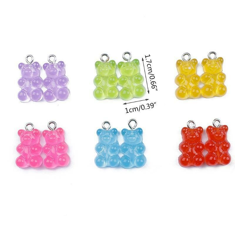 DIY Earrings Kit Bear Charm Necklace Pendant Lobster Clasp Jump Rings Earring