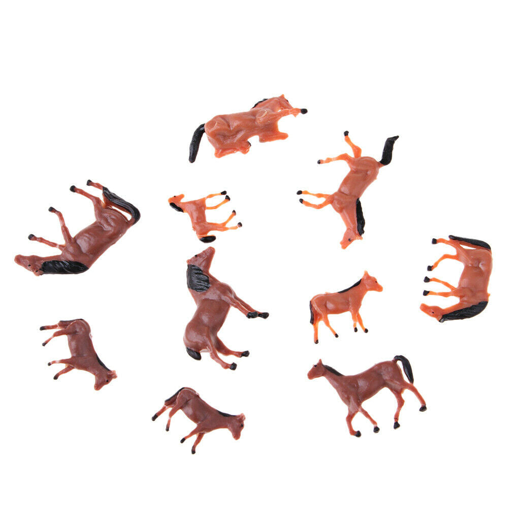 10Pcs Plastic Animals Horse Figures Models Set Toys Children's Learning