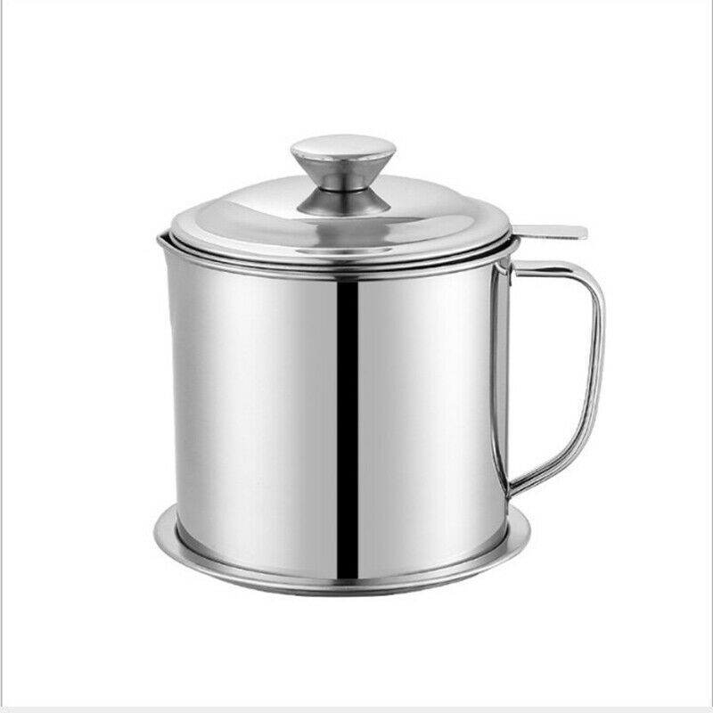 Container with Strainer Stainless Steel Oil Storage Can Strainer 1.2L with LBDA