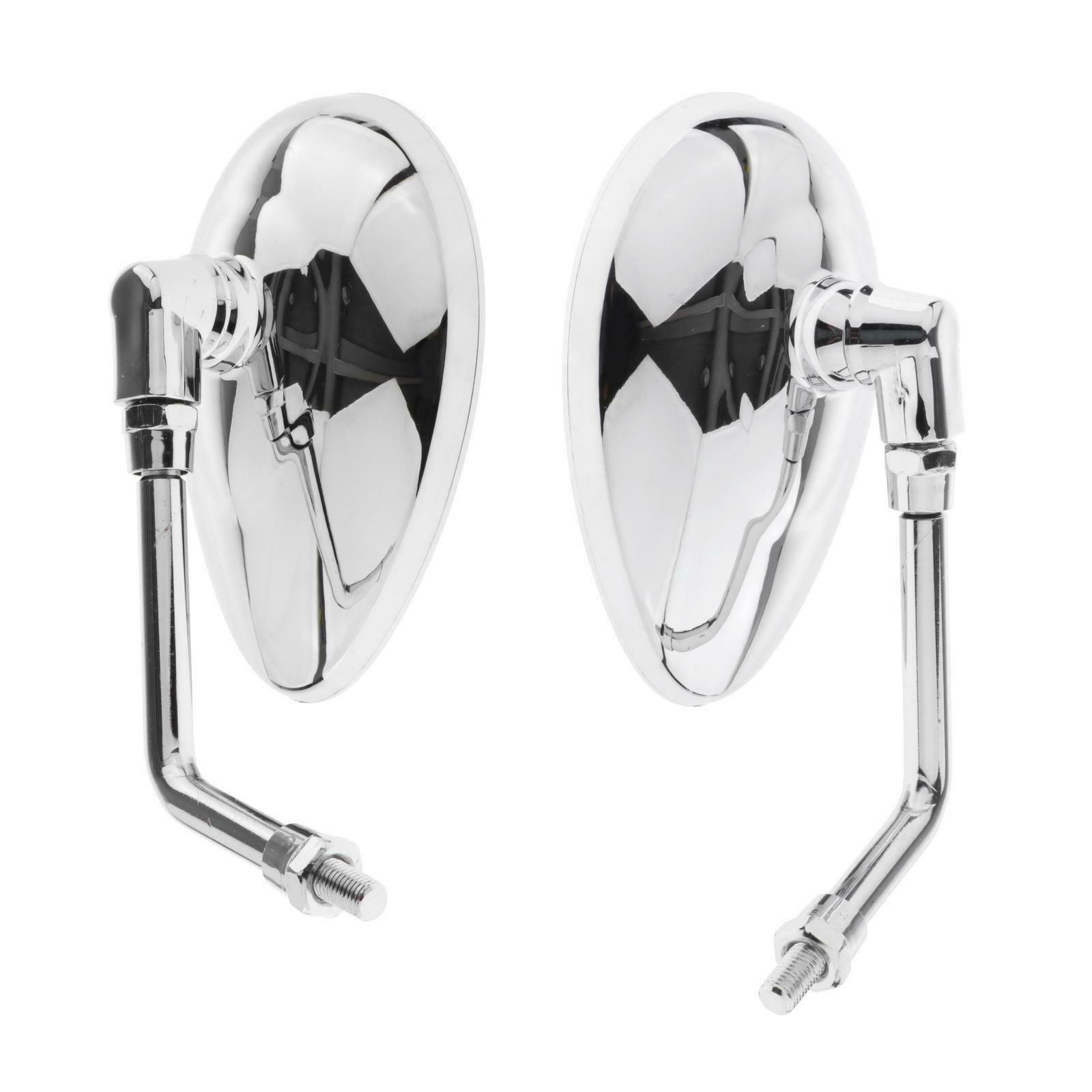 Universal 10mm Chrome Rear View Mirror Bar End Motorcycle Mirrors 2014-19