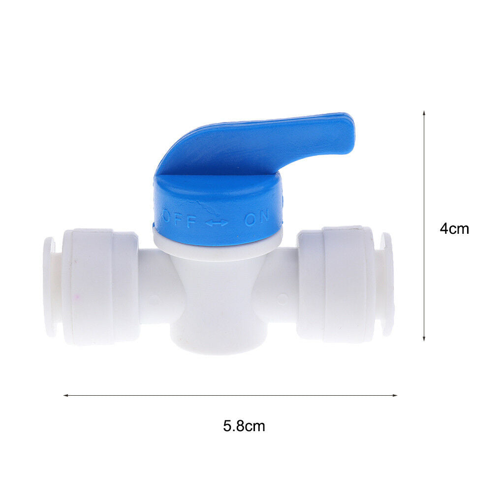 5Pcs 3/8" Inline ball Valve Push Fit Filter for RO Water Reverse Osmosis