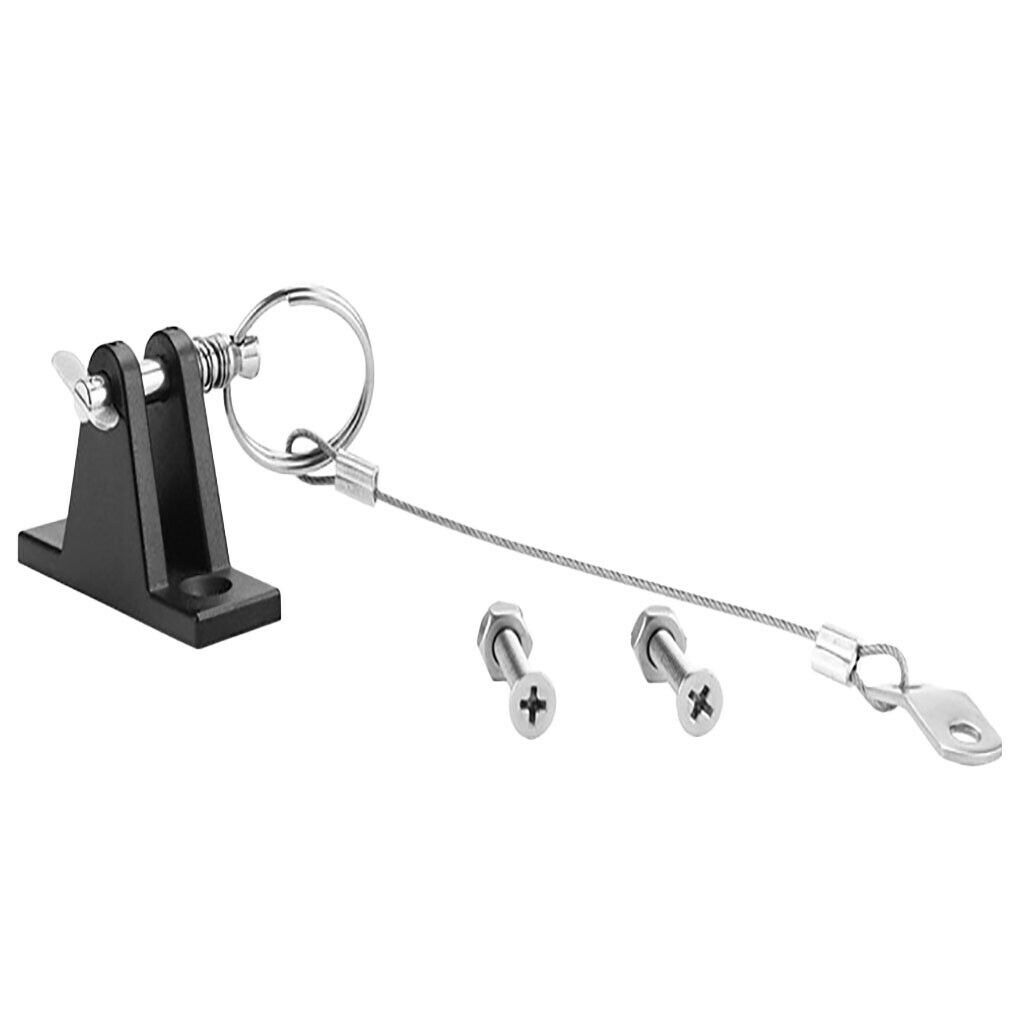 Black Nylon Boat Bimini Top Fitting with Quick Release Pin and Lanyard Set