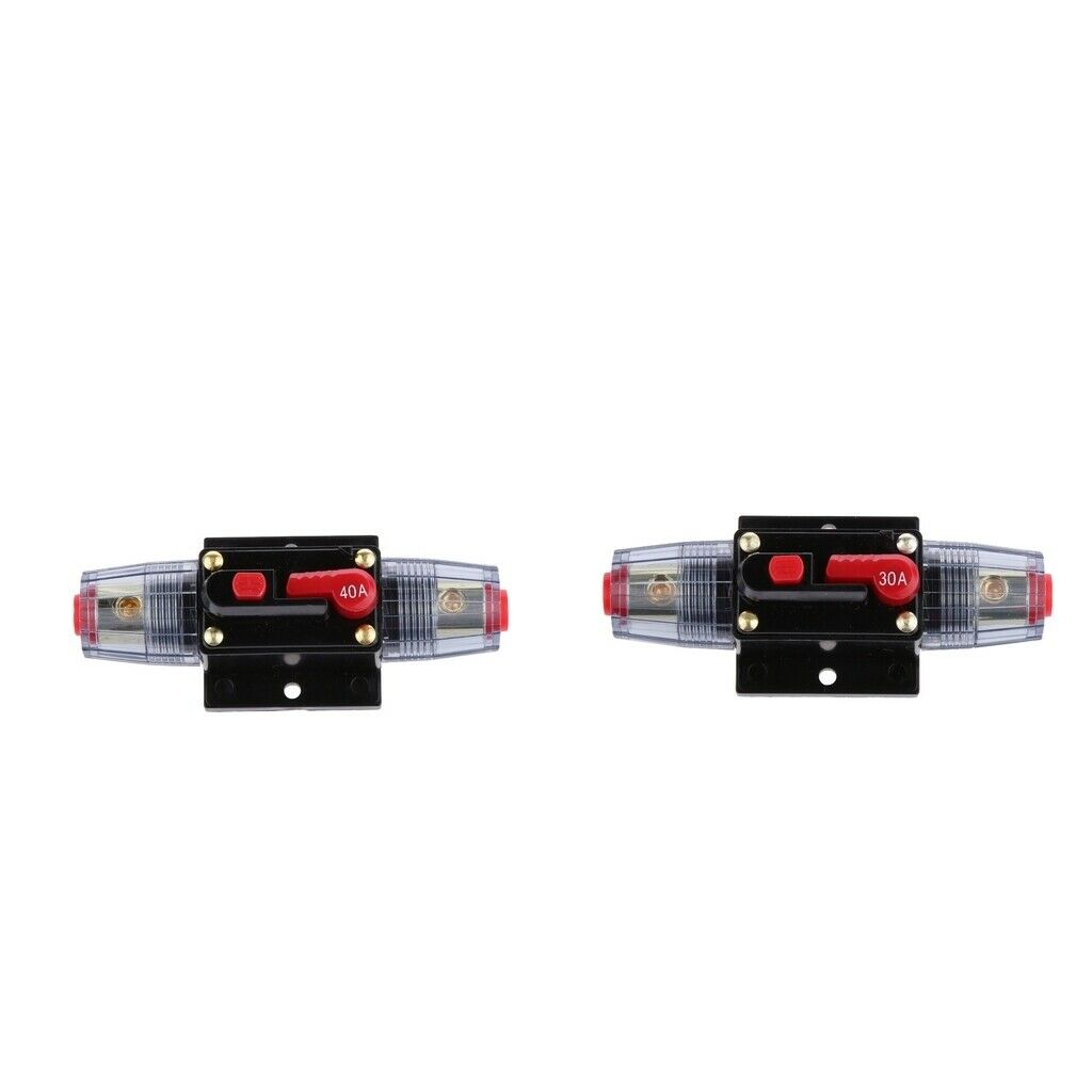 Manual Reset Circuit Breaker 12v/24v Car Auto Boat Audio Fuse Holder 30A+40A
