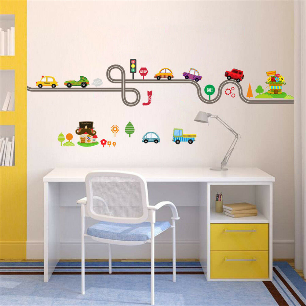 car bus highway track wall stickers for children's room decor wall art de.l8