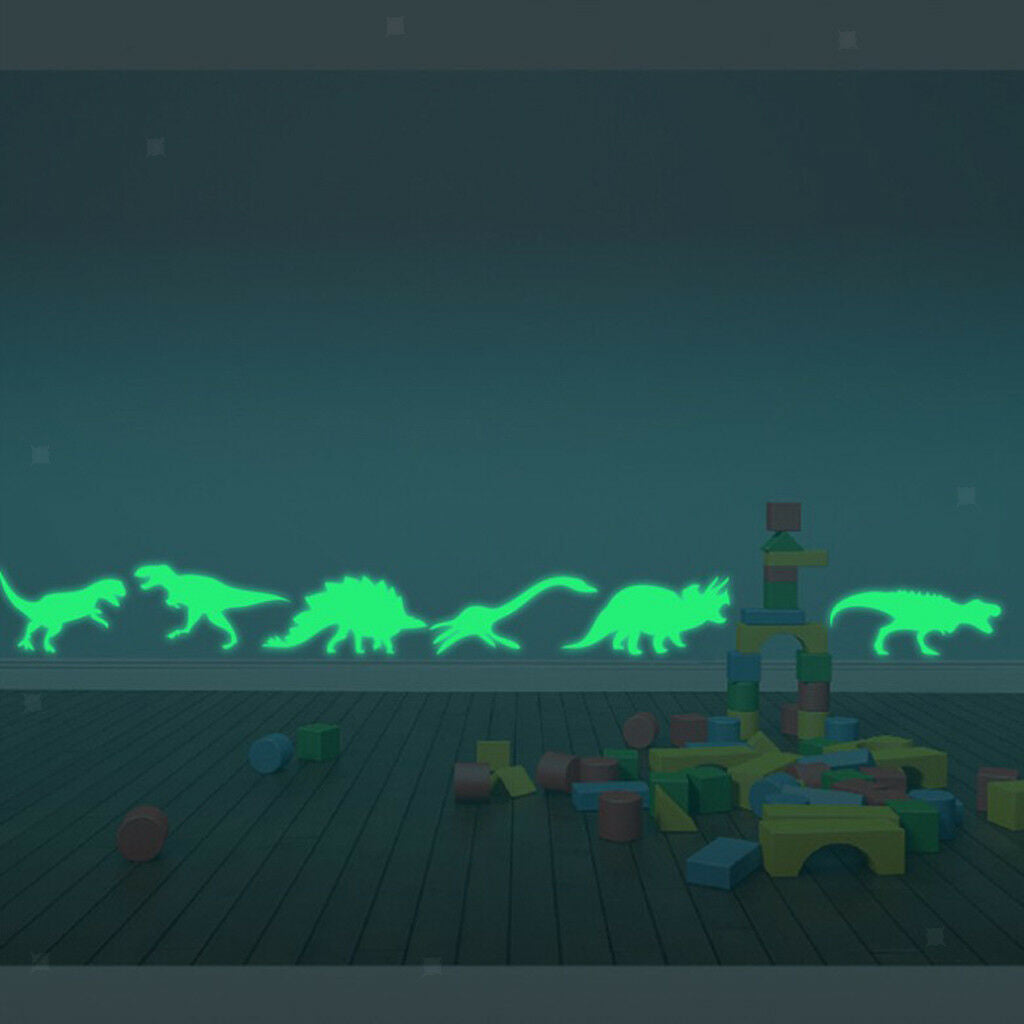 9 Pieces Dinosaur Glow In The Dark Ceiling Wall Art Fun Luminous Stickers