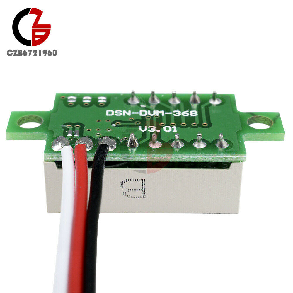 5PCS DC 0-30V 3-Wires 0.36 inch LED Panel Voltage Meter 3Digit Display Voltmeter
