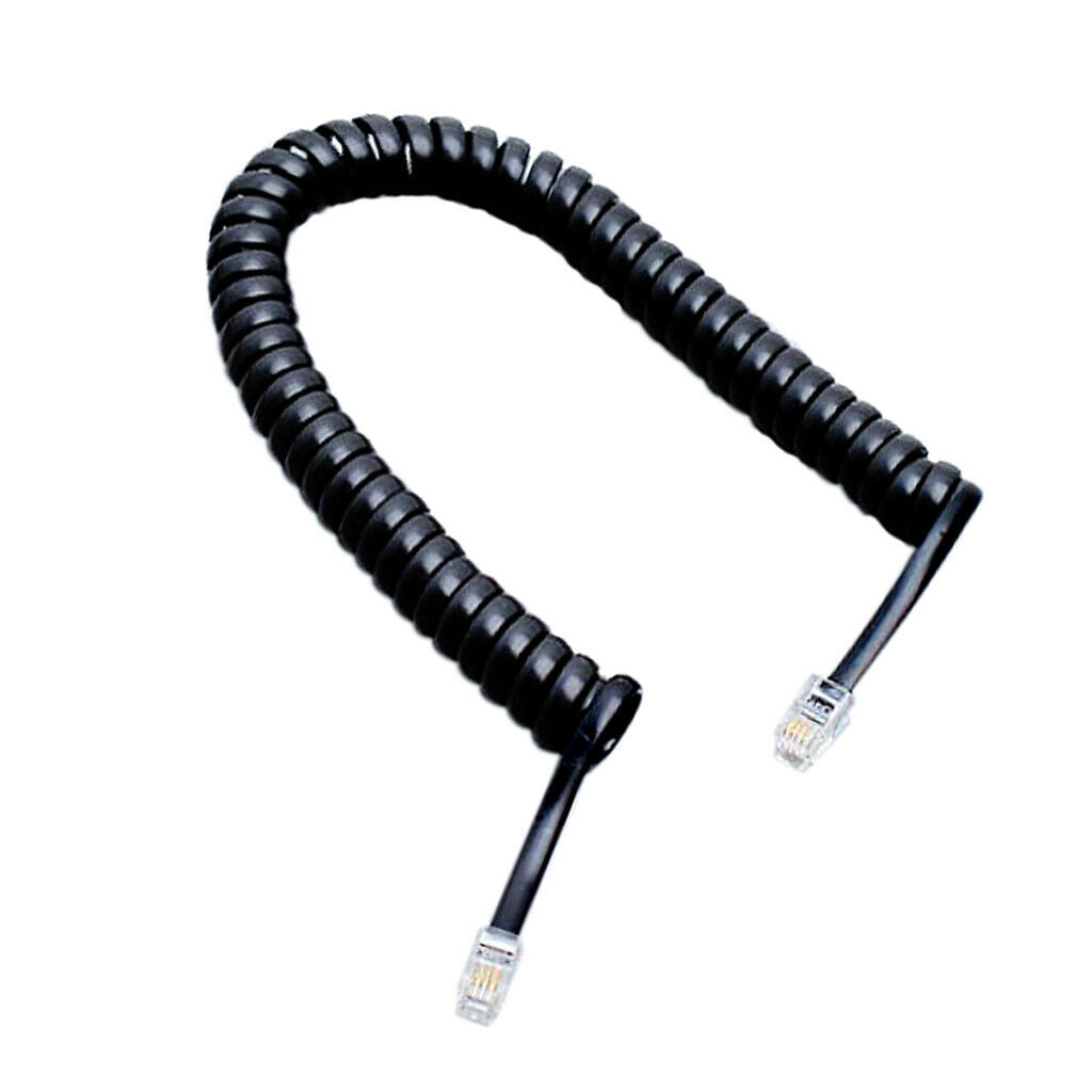 Black Home Use Telephone Extension Lead Line Cable RJ11 Headset Cord 2m New