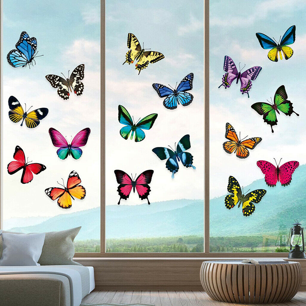 20Pcs Butterfly Window Clings Glass Window Decals Static Cling Home Decor