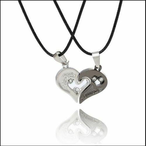 1Pc Men Women Lover Couple Necklace I Love You Heart Pendant Stainless Steel