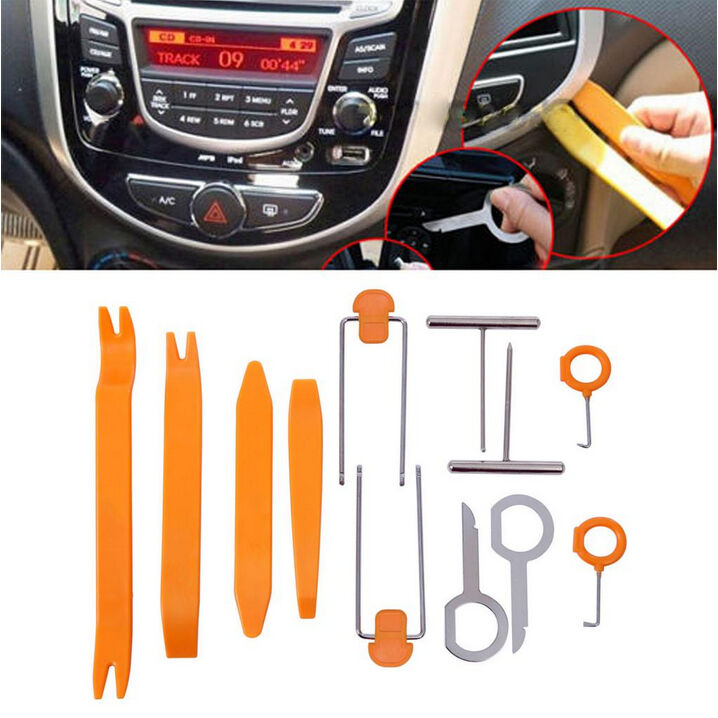 12X Auto Door Trim Panel Clip Lights Radio Audio Removal Pry Open Tools for BMW