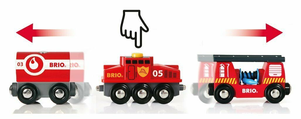 33844 BRIO Rescue Fire Train Wooden Railway Trains Age 3 Years+