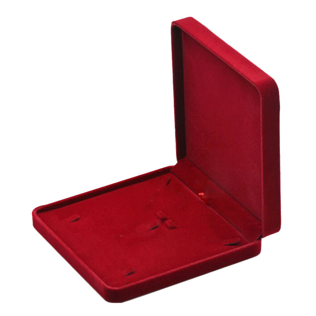 2X Velvet Jewelry Set Tray with Lid Portable Necklace Storage ShowCase Wine Red