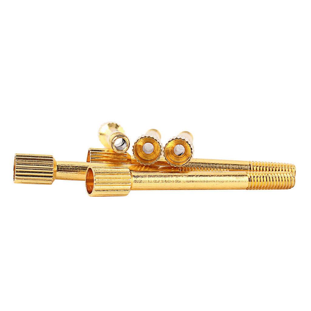 6pcs Golden Brass Guitar Tremolo Bridge Saddle Clamp Locking String Screws