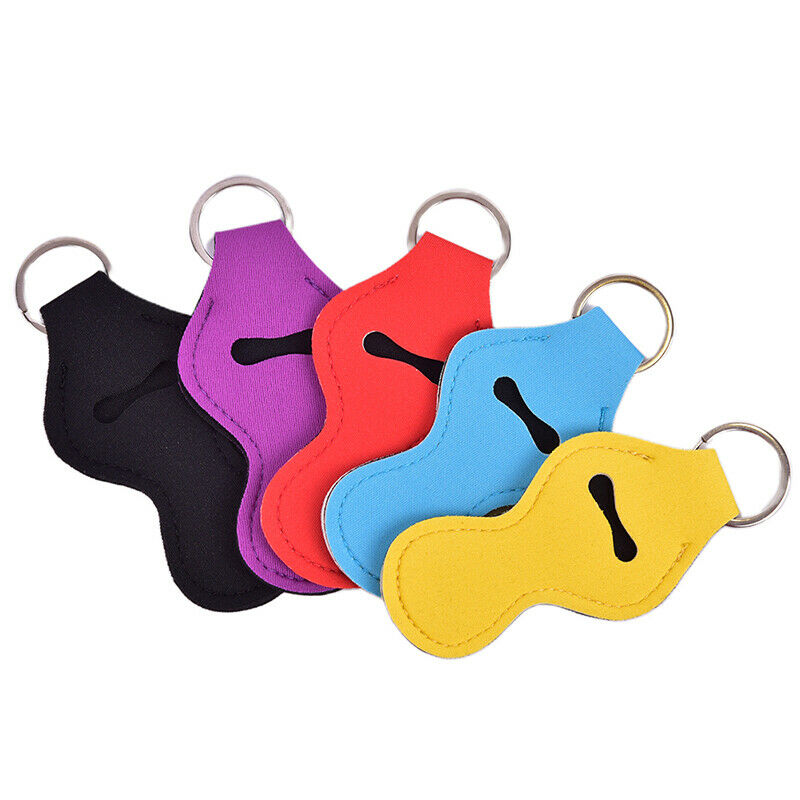 Neoprene Floral Waterproof Lipstick Chapstick Lip Balm Holder Bag Key ChwgBD