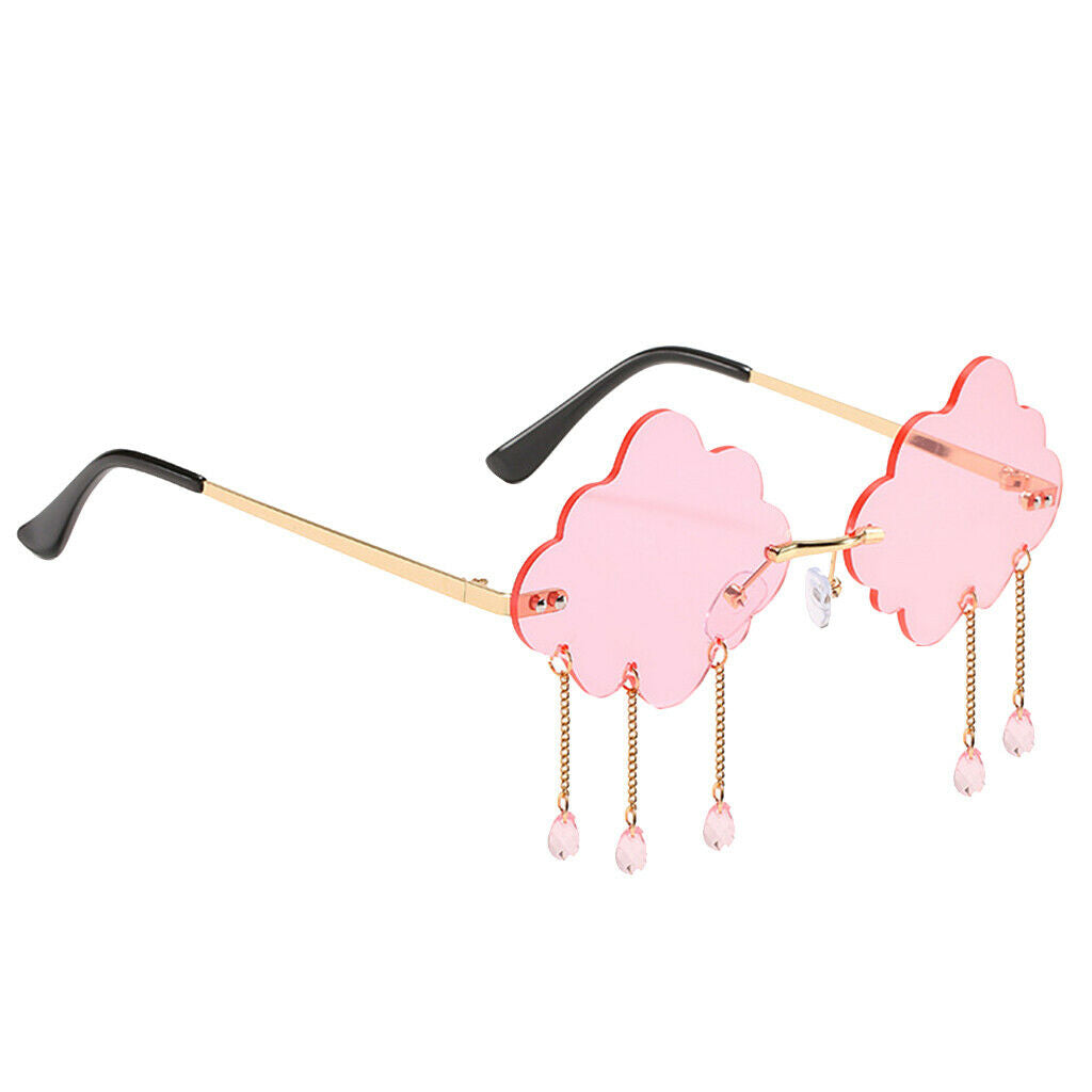 5pcs Ladies Fashion Cloud Shaped Sunglasses Clear Lens Rimless Party Eyewear