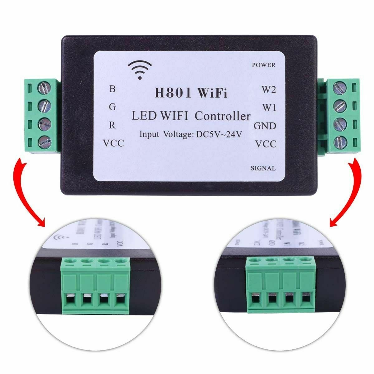 RGB LED Strip Light Lamp H801WiFi Controller Android Phone WLAN Control Router