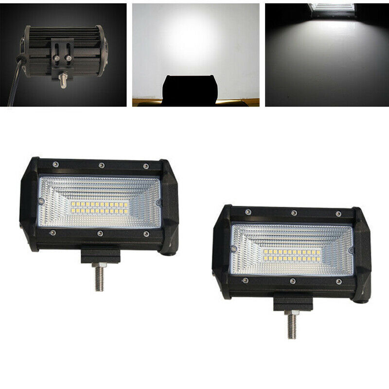 2PCS 5 inch 168W Flood LED Car Off Road Work Light Bar Fog Driving DRL Lamp Bulb
