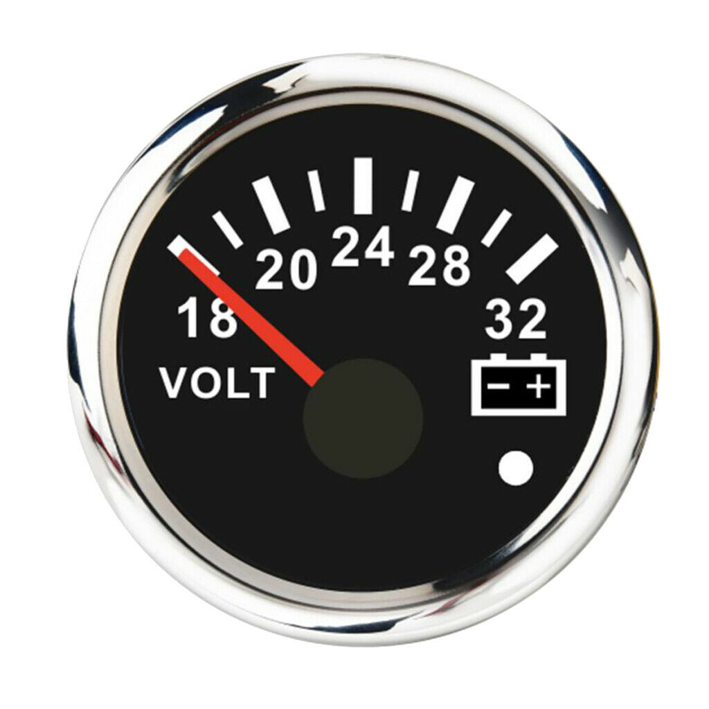 52mm Black Anti-fog Round Panel Digital LED Voltmeter Gauge for Boat Yacht