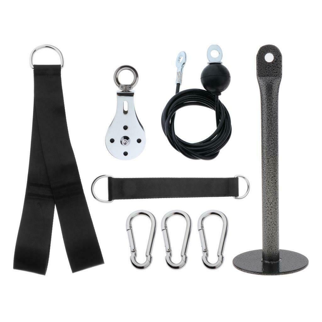 DIY Pulley Cable Machine Attachment Gym Triceps Blaster Loading Pin Straps