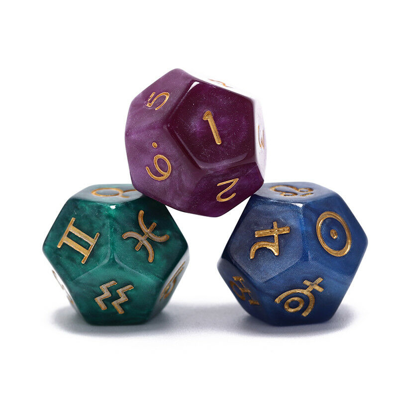 3pcs dice astrological creative dice set multi-faceted acrylic dice for fun *IA