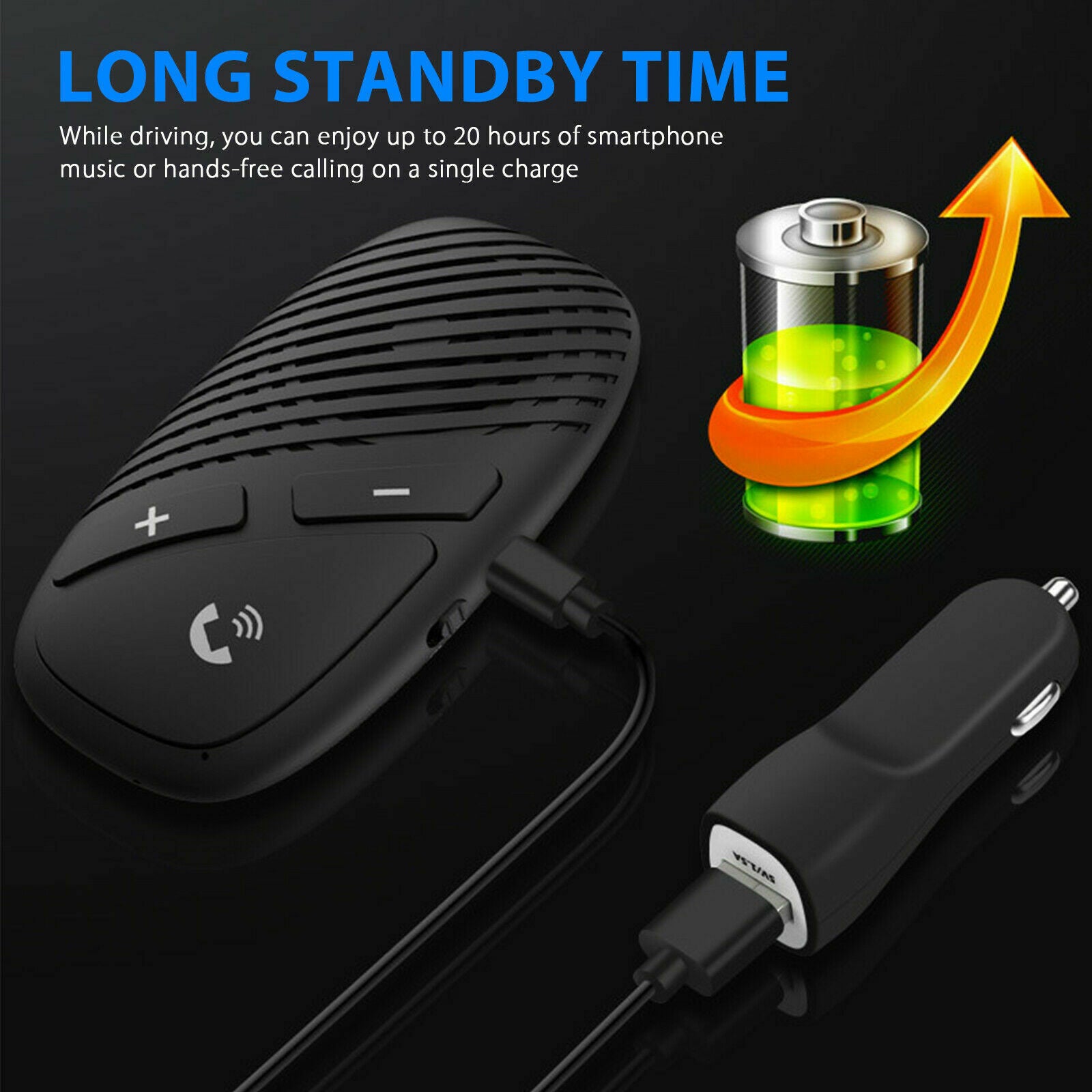 Sun Visor Wireless Bluetooth 5.0 Phone Hands Free Car Kit Speakerphone Speaker