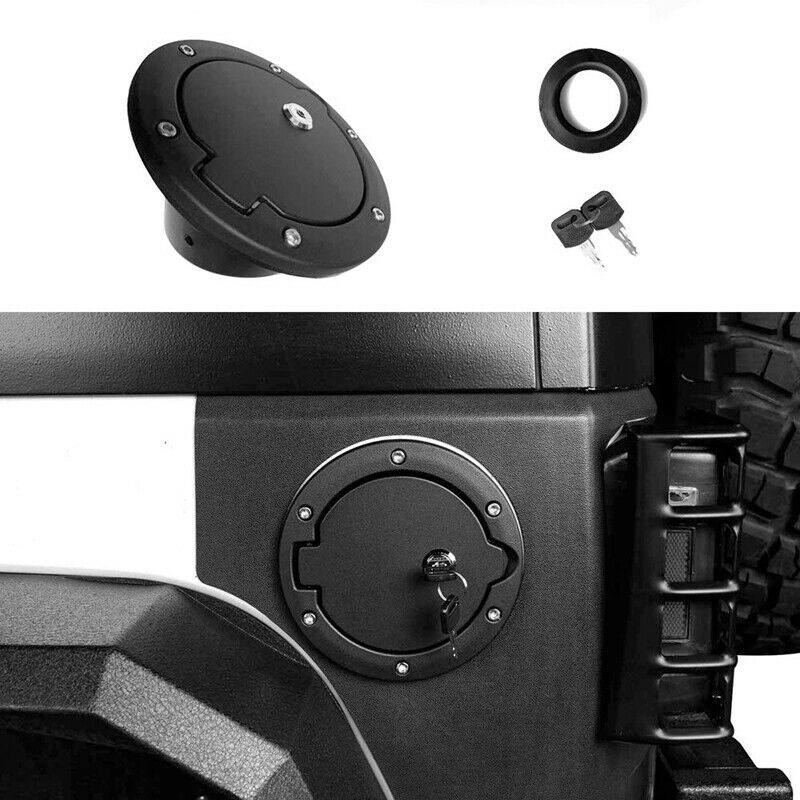 For  Wrangler JK 07-18 Car Gas Gasoline Tank Cap Cover with Lock Aluminum LockO7