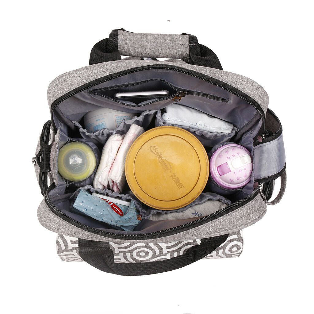 Baby Nappy Changing Bag Set Diaper Bags Mat Mummy Shoulder Handbag Grey