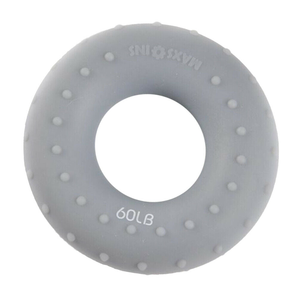 Silicone Hand Gripper Ring Strength Training Finger Exerciser Non-slip 60LB Grey