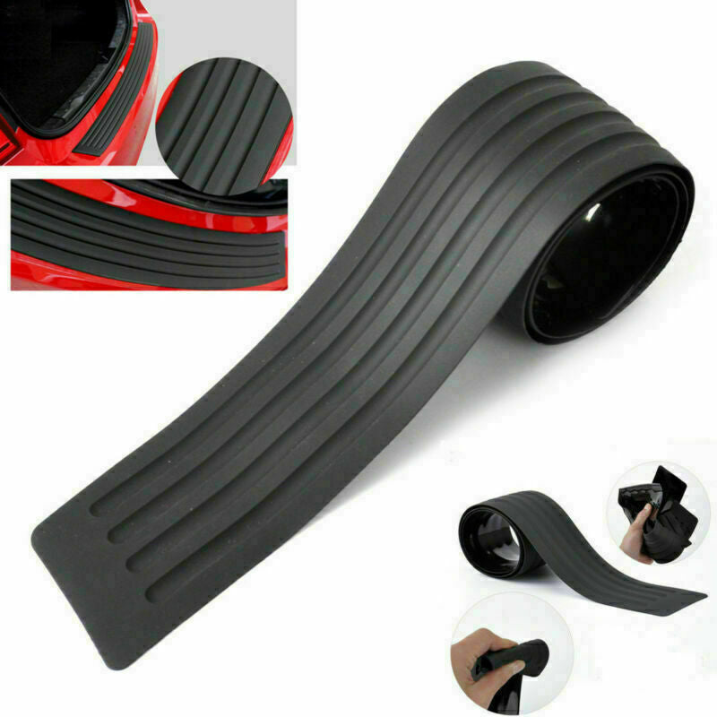 Sill Trunk Scuff Plate Rubber Black Universal Rear Guard Bumper