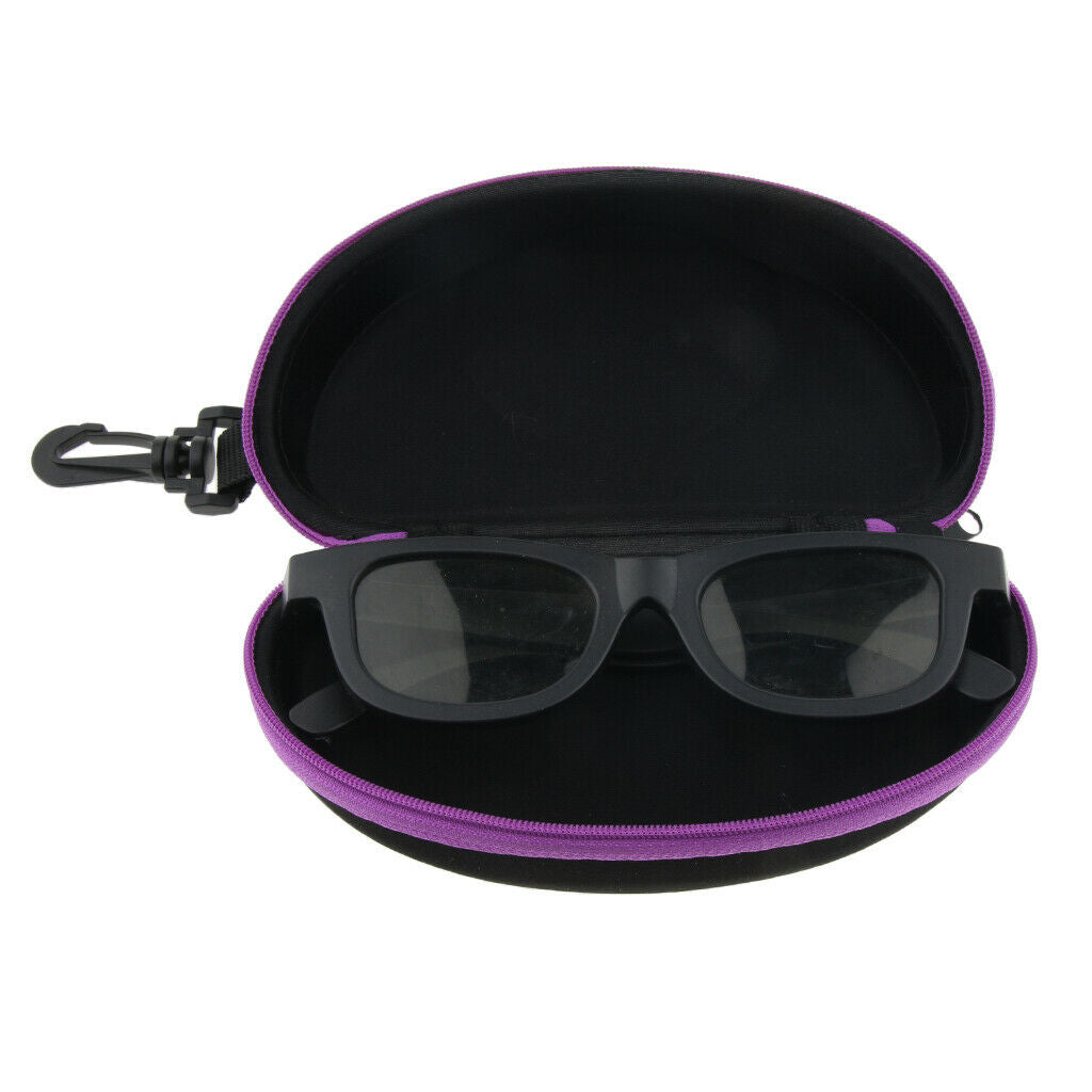 2x Portable Zipper Spectacle Sunglass Eyeglass Case Box Storage Pouch Purple