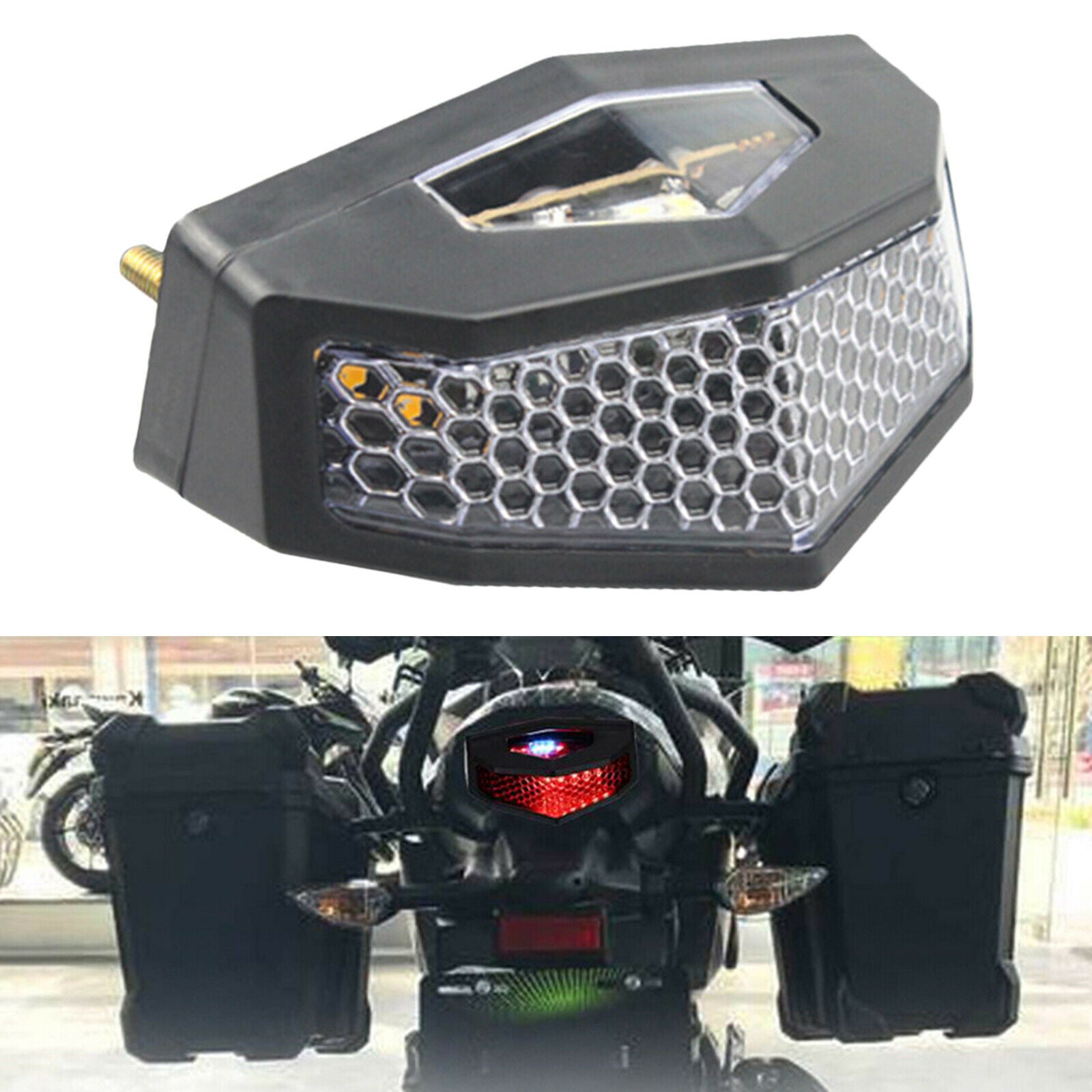 5 In 1 Universal Motorcycle LED Rear Tail Light Turn Signal Light License Plate
