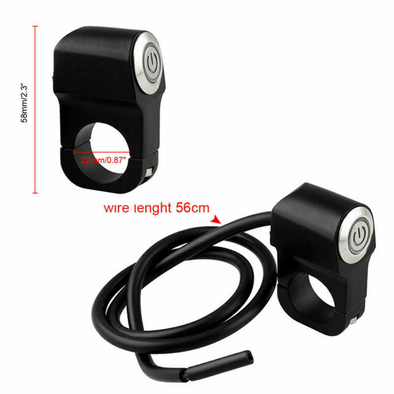 Motorcycle 22mm 7/8" Handlebar Headlight Brake Fog Light ON-OFF Red LED Switch